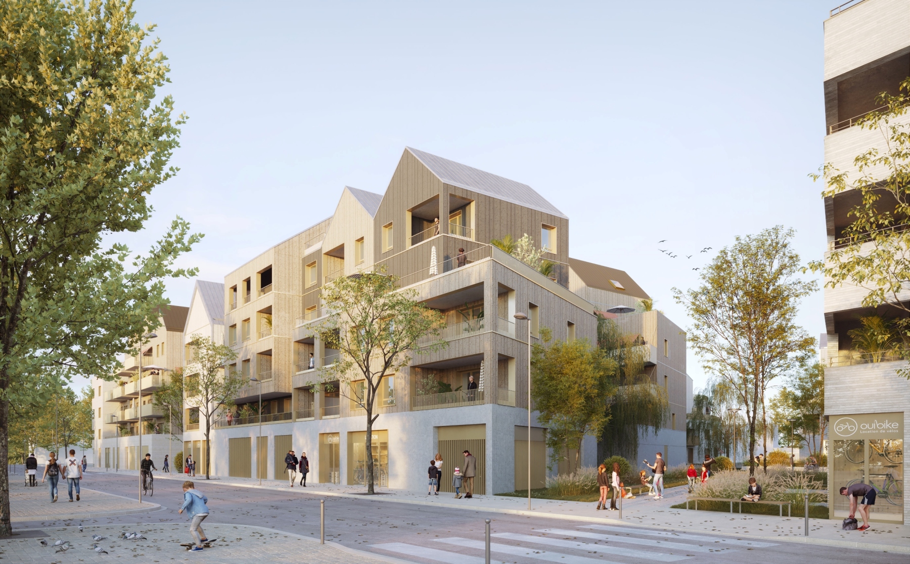 Illustration - vue du projet de logements sociaux et en accession développé par l'agence dans la ZAC des Casernes