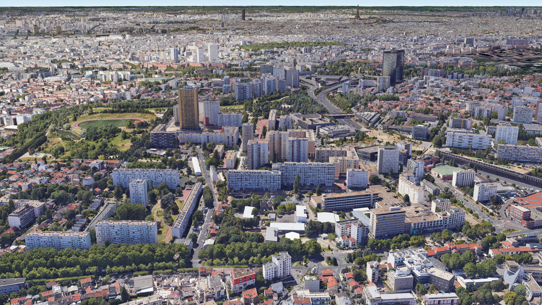 Illustration - vue aerienne du quartier