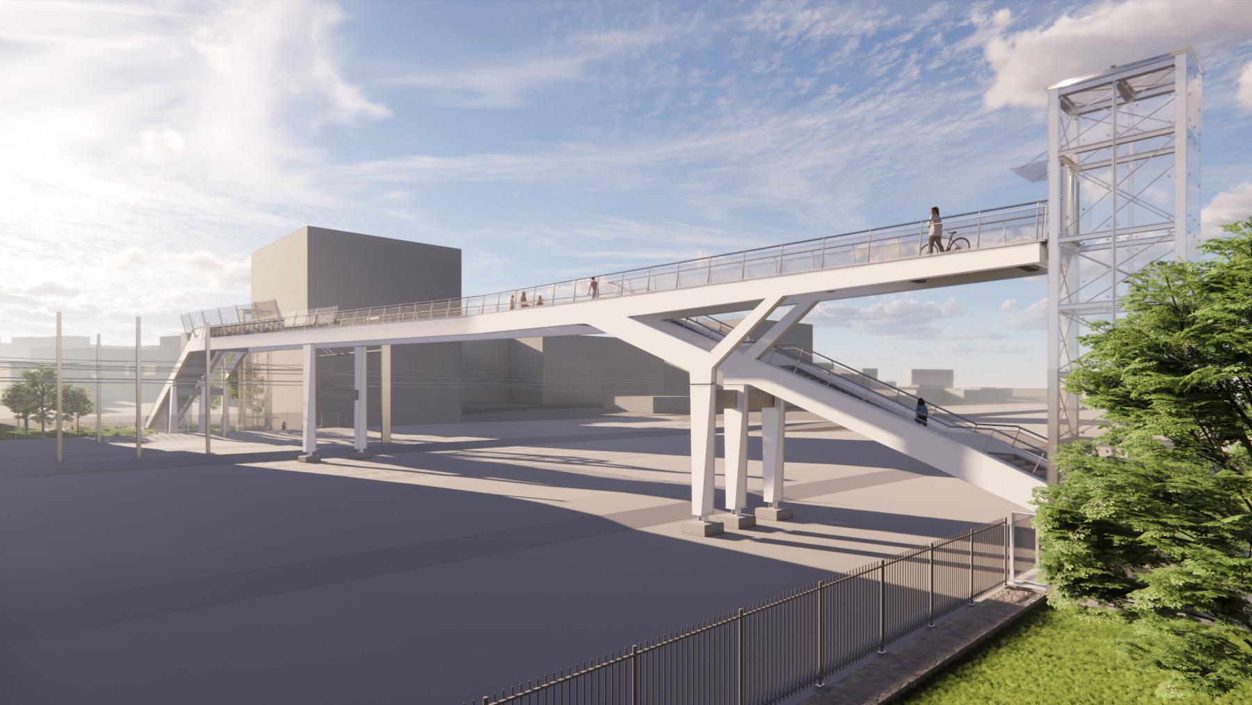 Illustration - Vue depuis le futur jardin ferroviaire côté Ambilly