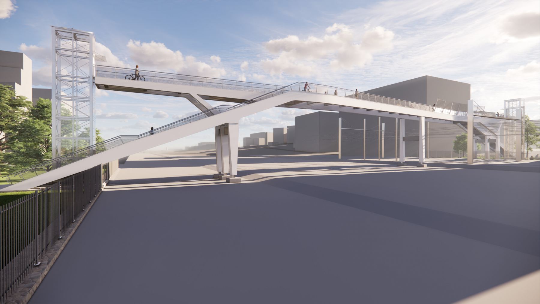 Illustration - Vue depuis les emprises ferroviaires côté Ambilly