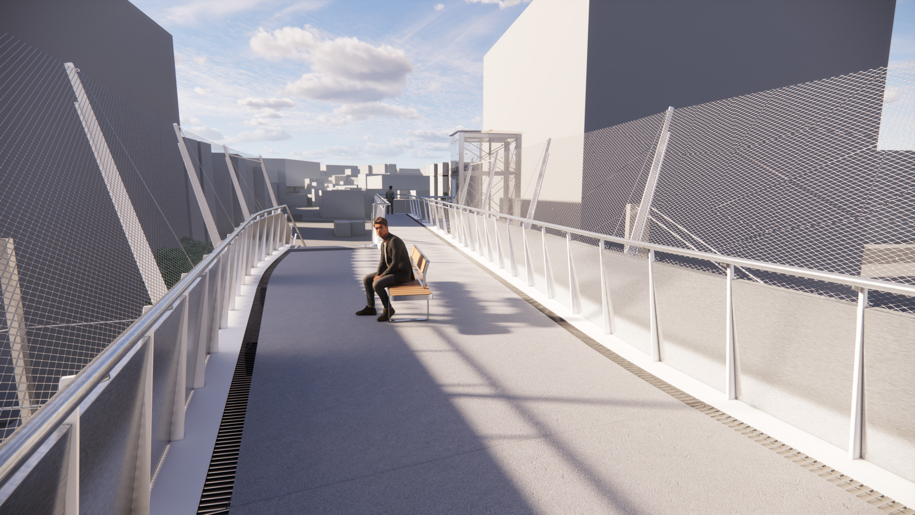 Illustration - Vue depuis la passerelle en regardant vers Annemasse