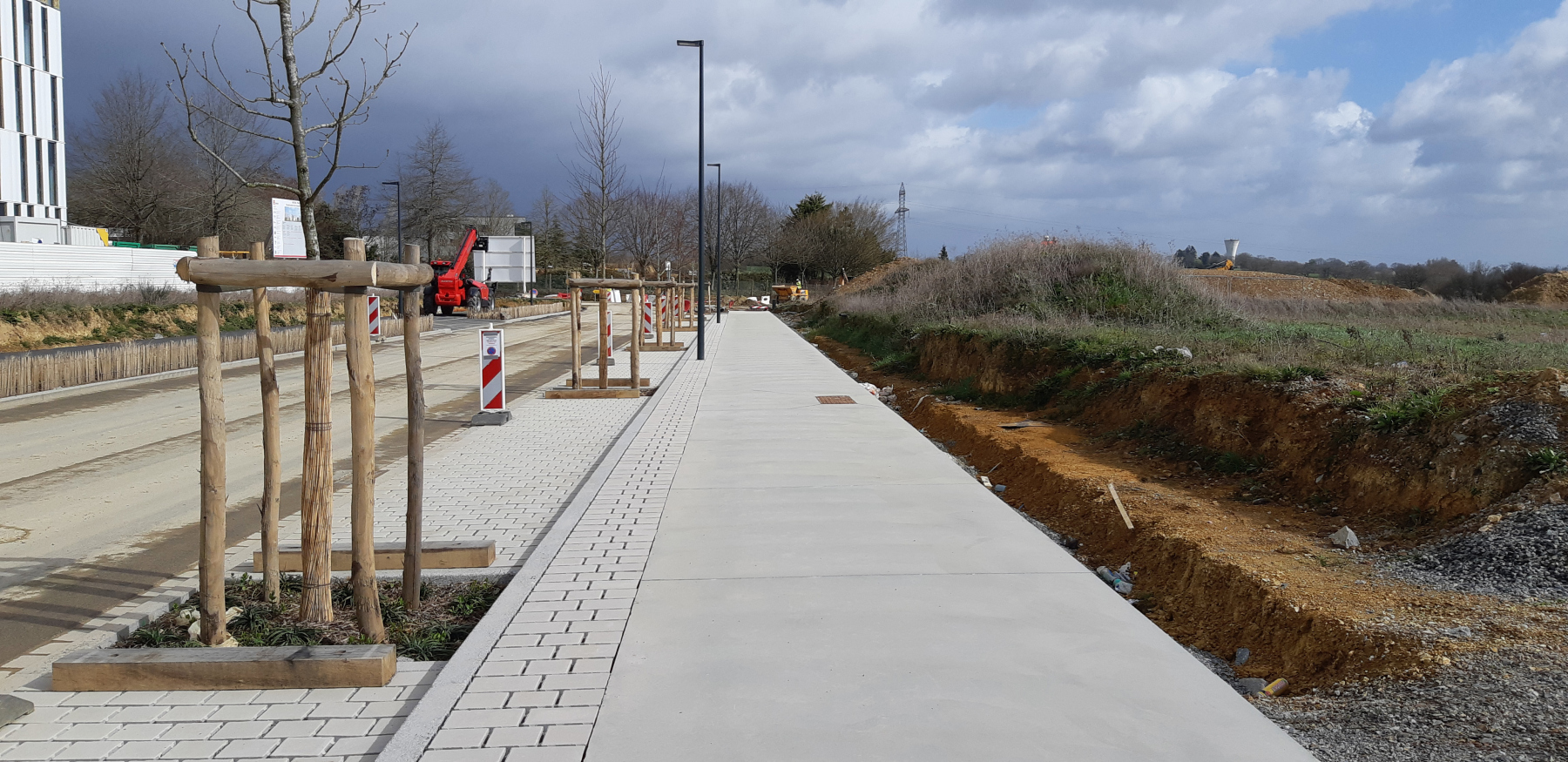 Illustration - La rue Sophie Germain en cours de chantier, en mars 2021