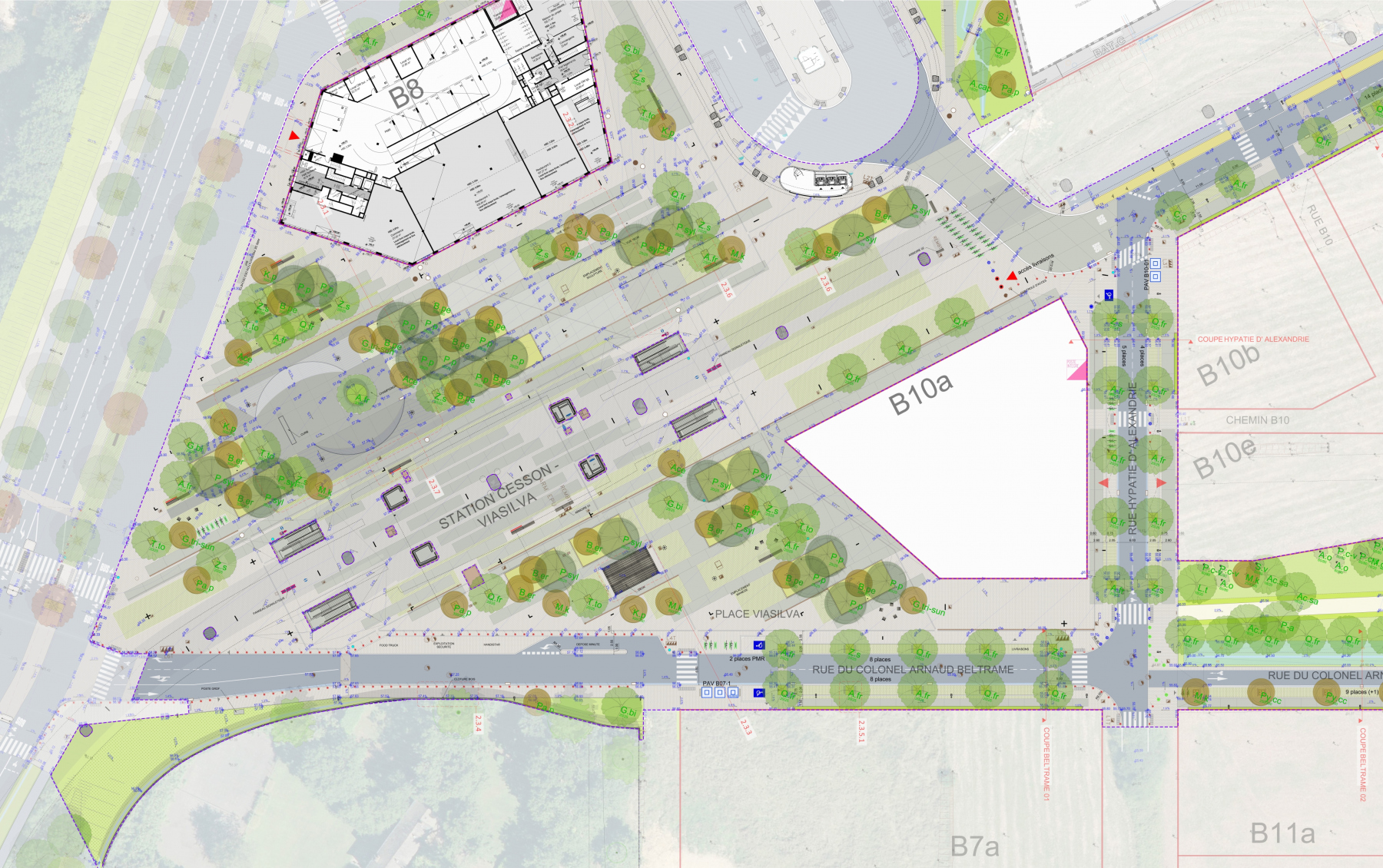 Illustration - Plan des aménagements, phase PRO, juin 2018