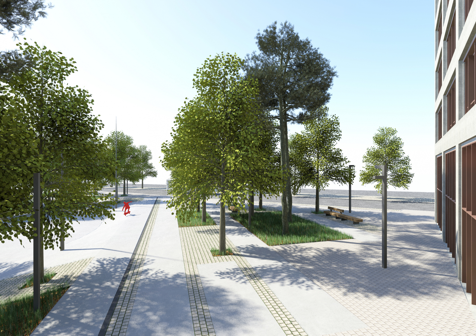 Illustration - Vue en direction du boulevard des Alliés, phase PRO, juin 2018