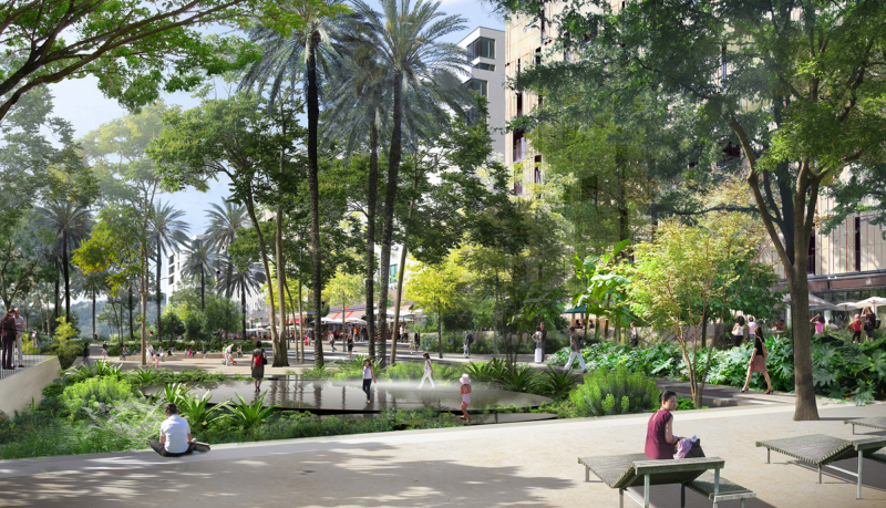 Illustration - Perspective de la deuxième section du jardin Julien Lauprêtre