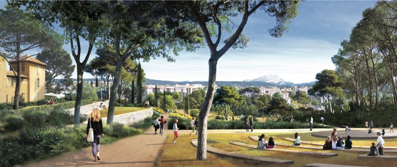 Illustration - Amphithéatre et la Sainte Victoire