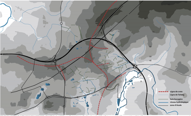 Illustration - Principaux repères topographiques : les vallons, les lignes de crête, les promontoires