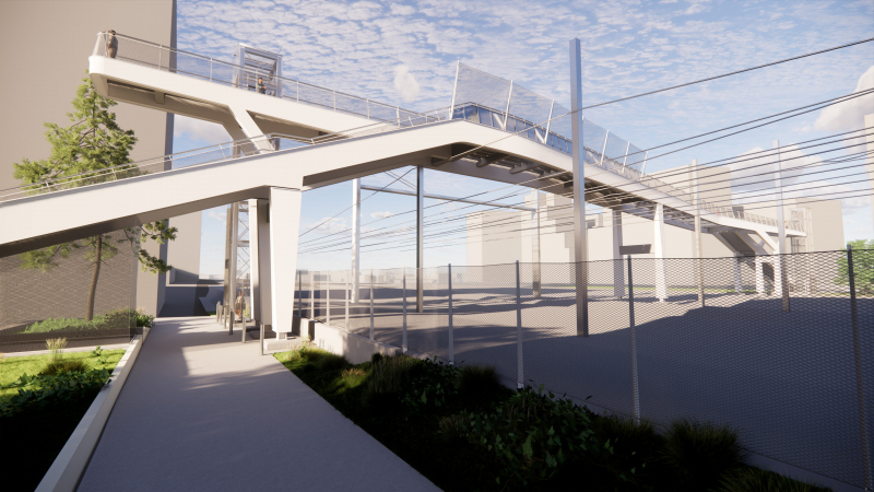 Illustration - Vue depuis la voie longeant les emprises ferroviaires côté Annemasse