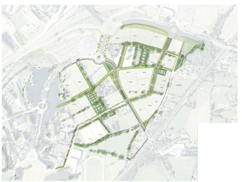 Illustration - Plan d’aménagement du secteur ouest. Études AVP.