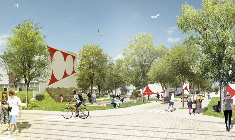 Illustration - Palmer : des « Allées des Châteaux » à travers le quartier structurant les liens vers le grand paysage des coteaux