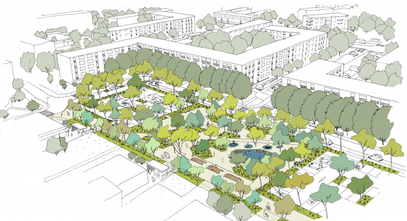 Illustration - Place Voltaire – projet : un lieu d’appropriation active par les familles sur le chemin de l’école