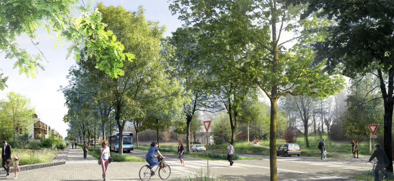 Illustration - Vue du boulevard Saint Roque. Ancienne route d’Acigné requalifiée