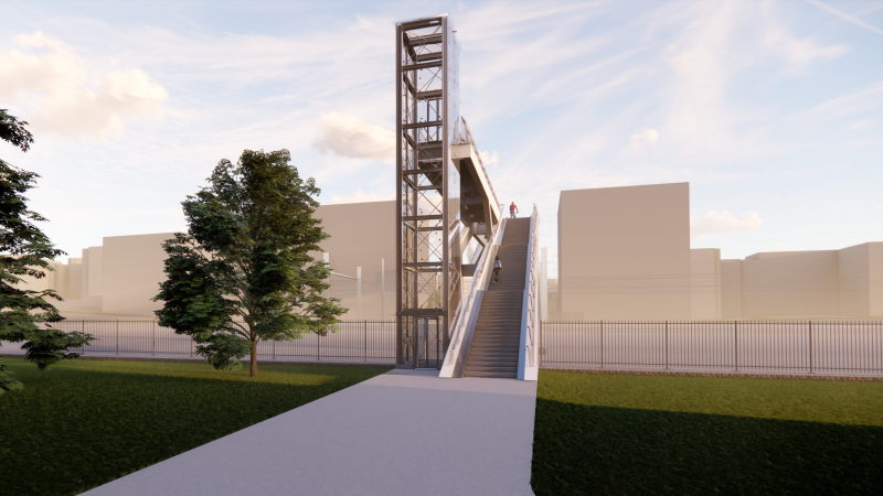 Illustration - Vue depuis le futur jardin ferroviaire côté Ambilly