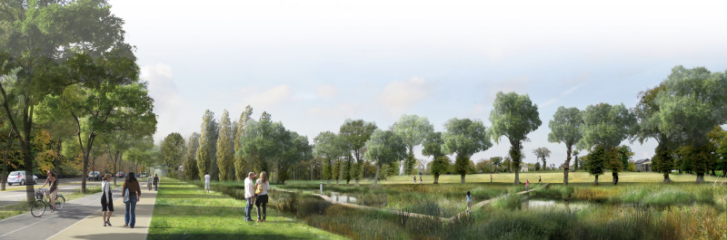 Illustration - Le parc de Boudebois vu depuis le boulevard Saint Roque