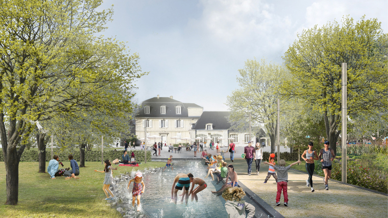 Illustration - Perspective depuis le jardin central