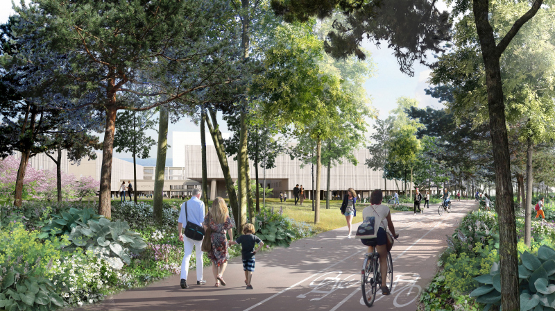 Illustration - L’entrée depuis l’avenue de la République