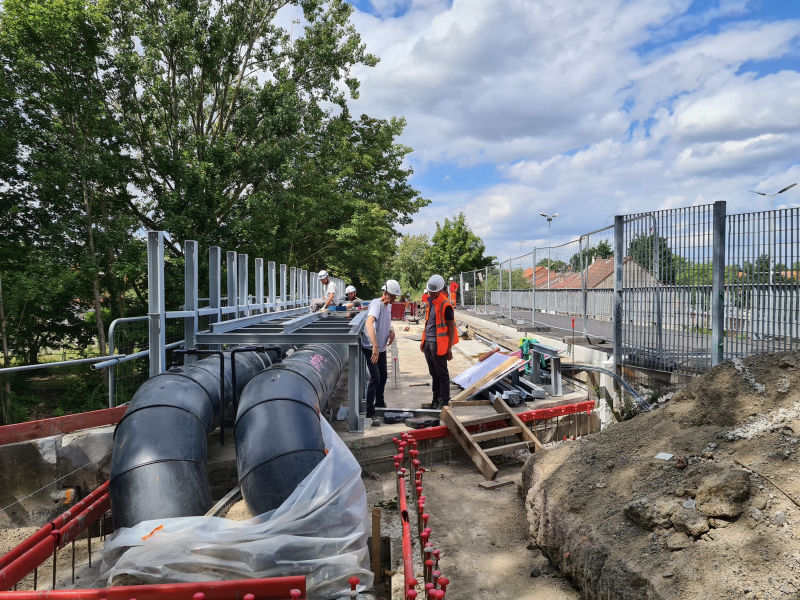 Illustration - Le réseau de chaleur en chantier sur le pont de Béthune