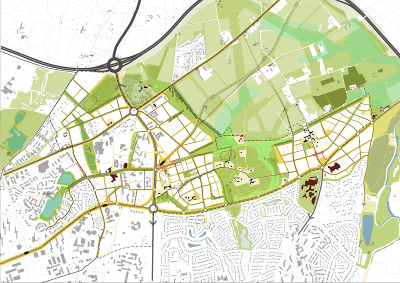 Illustration - Un structure urbaine maillée (première phase d’urbanisation)