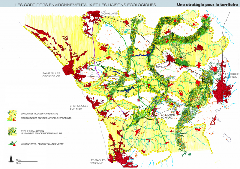 Illustration - Une stratégie pour le territoire - Corridors environnementaux et liaisons écologiques