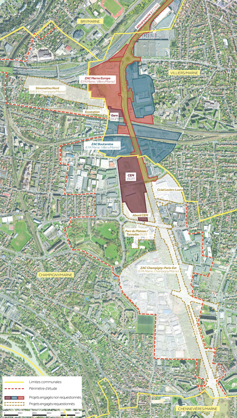 Illustration - Périmètre d’étude – Coups partis et projets requestionnés