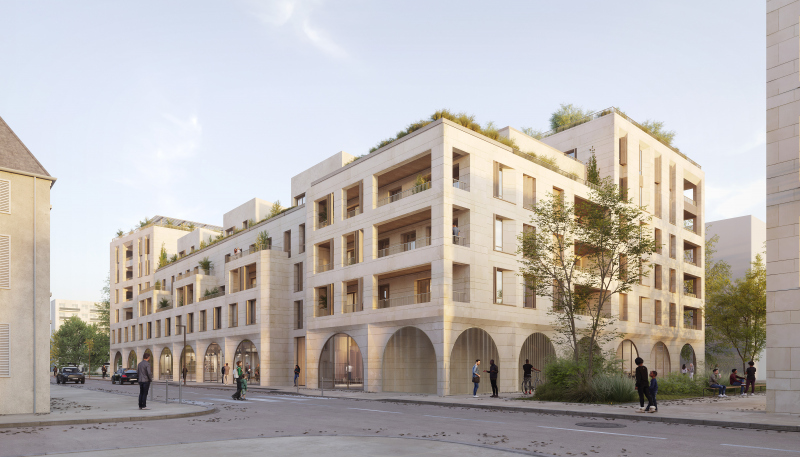 Illustration - Perspective depuis la rue Croix-de-Bois ©Naska