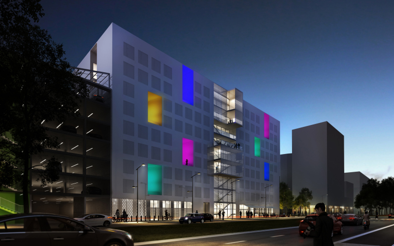 Illustration - Vue depuis l'avenue Simone Veil le soir