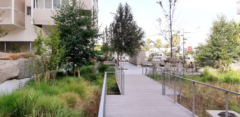 Illustration - Vue depuis la passerelle du jardin Robini
