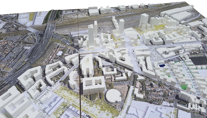 Illustration - Maquette de travail au 1000e – vue depuis l’ouest