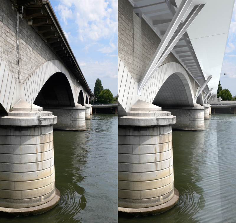 Illustration - image de synthèse réalisée en cours d'Etude montrant l'existant et le projet