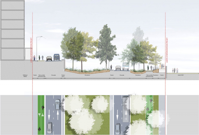 Illustration - Coupe de principe des aménagements