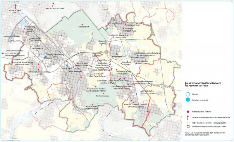 Illustration - Lieux de la centralité à travers les réseaux sociaux