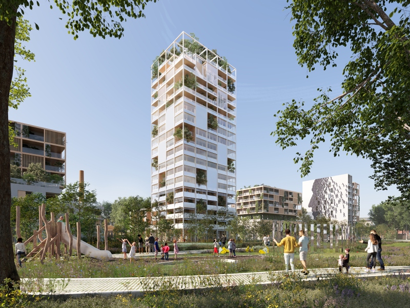 Illustration - VUE PERSPECTIVE SUR LA TOUR JARDIN - ©Faber Picturae/Oslo / D&A