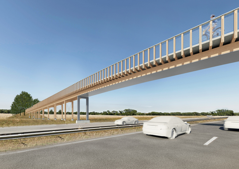 Illustration - La passerelle vue depuis la 4 voies