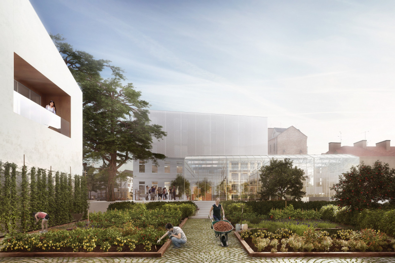 Illustration - Réappropriation de la cour du Château de l'Amiral en jardin potager