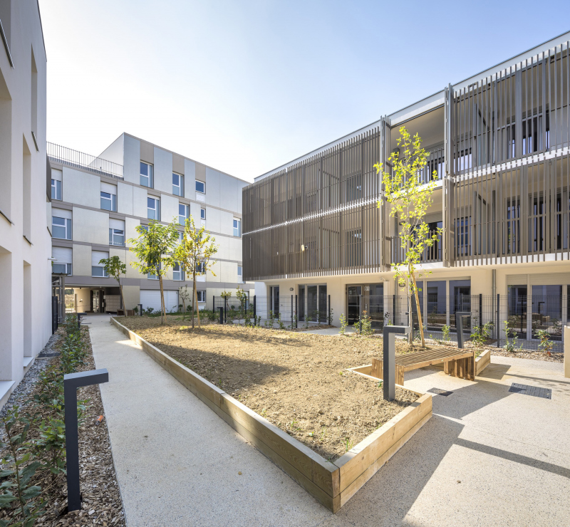 Illustration - Vue depuis les jardins en cœur d’îlot