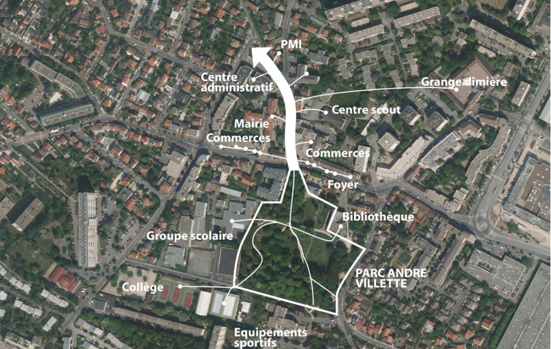 Illustration - Un parc animé au centre