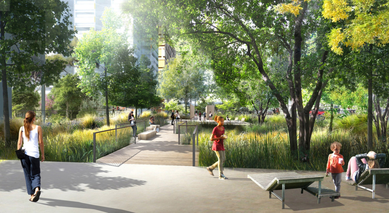 Illustration - Perspective du jardin du cours Robini