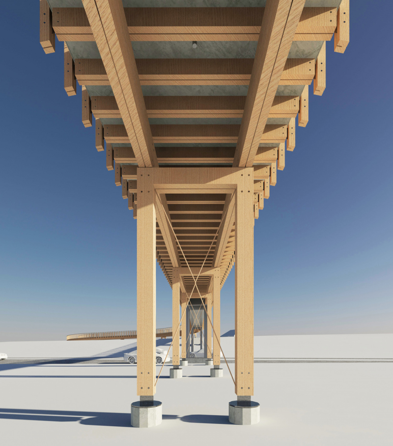 Illustration - Vue de la sous-face de la rampe dans sa partie droite