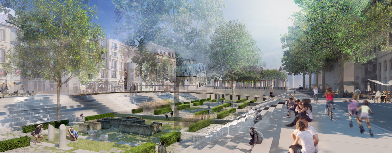 Illustration - Vue du forum romain remis à jour en centre ville