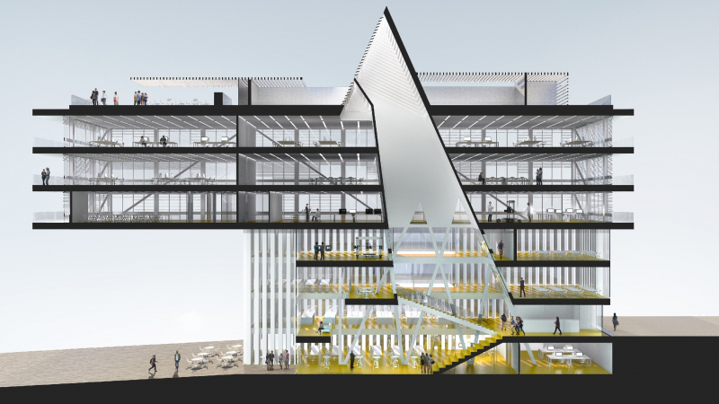 Illustration - Coupe sur l’atrium