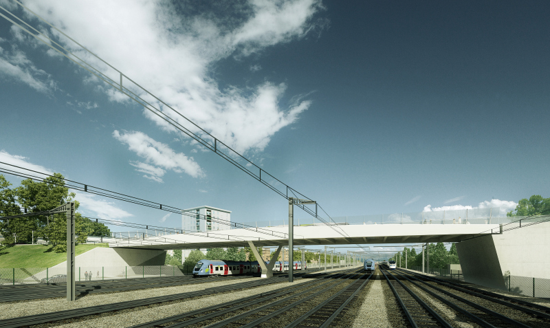 Illustration - Le pont vu depuis les voies LGV