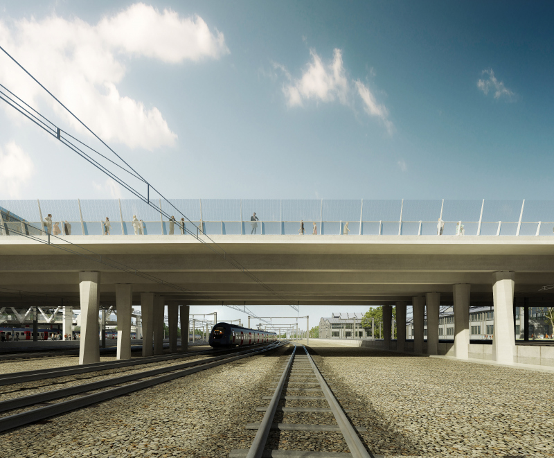 Illustration - vue depuis les voies ferrées