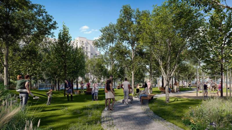 Illustration - Vue du parc Angela Davis, secteur 4