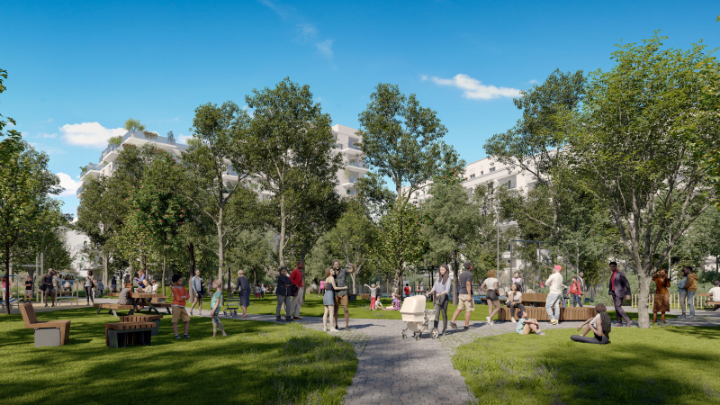 Illustration - Vue du parc Angela Davis, secteur 4