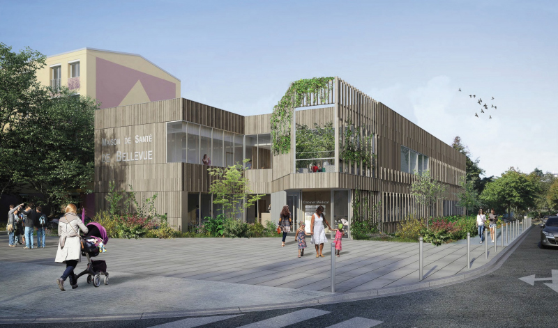 Illustration - Nouvelle Maison Pluriprofessionnelle de Santé (moe : DLW Architectes, moa : LOD, coordination urbaine : D&A))