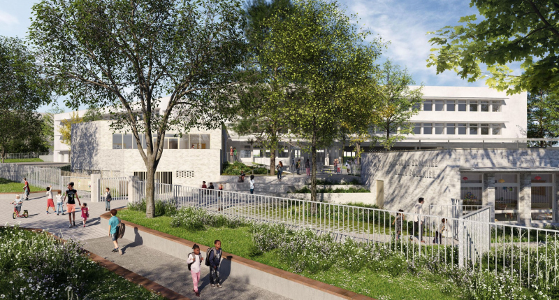 Illustration - Réhabilitation et extension du Groupe scolaire Alan Fournier (moe : IDEA Architectes, moa : Ville de Nantes, coordination urbaine : D&A))