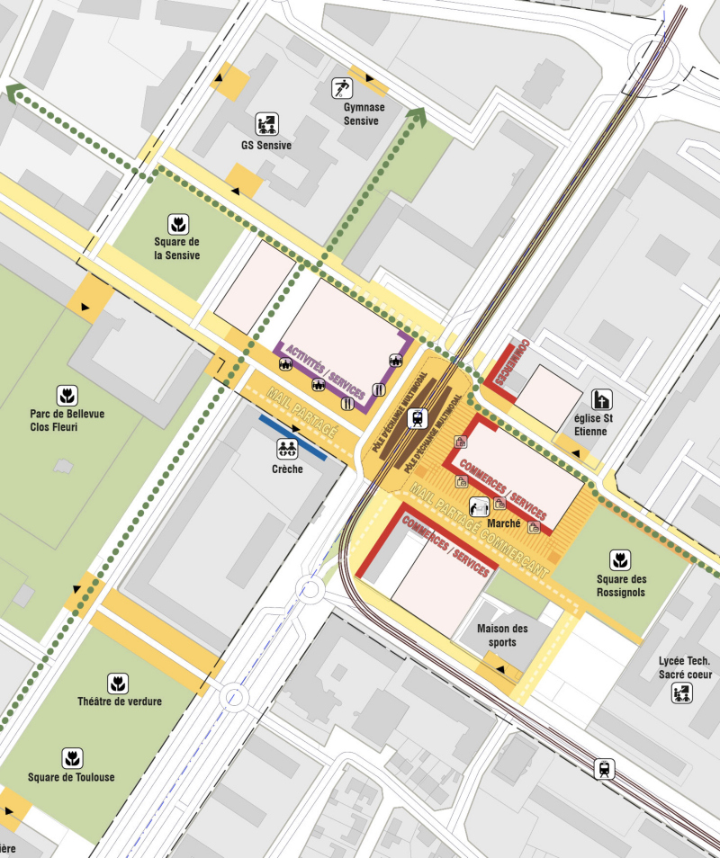 Illustration - Mendès France - Centralité restructurée en profondeur du Grand Bellevue