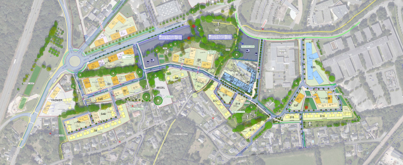 Illustration - Plan du secteur Sud au stade études préliminaires