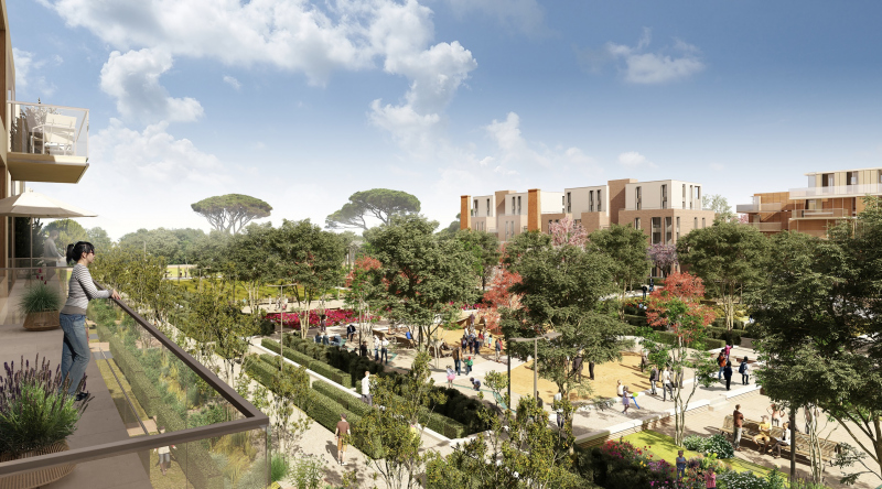 Illustration - Jardin de la soufflerie depuis les nouveaux logements