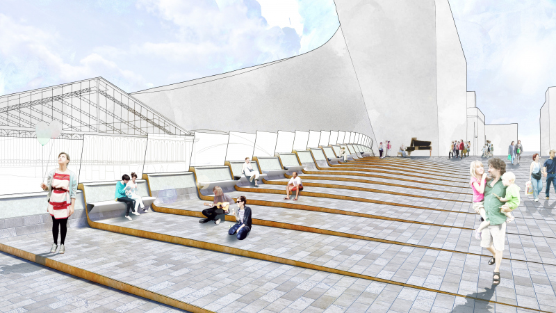 Illustration - Un jeu de gradins permet de multiples appropriations